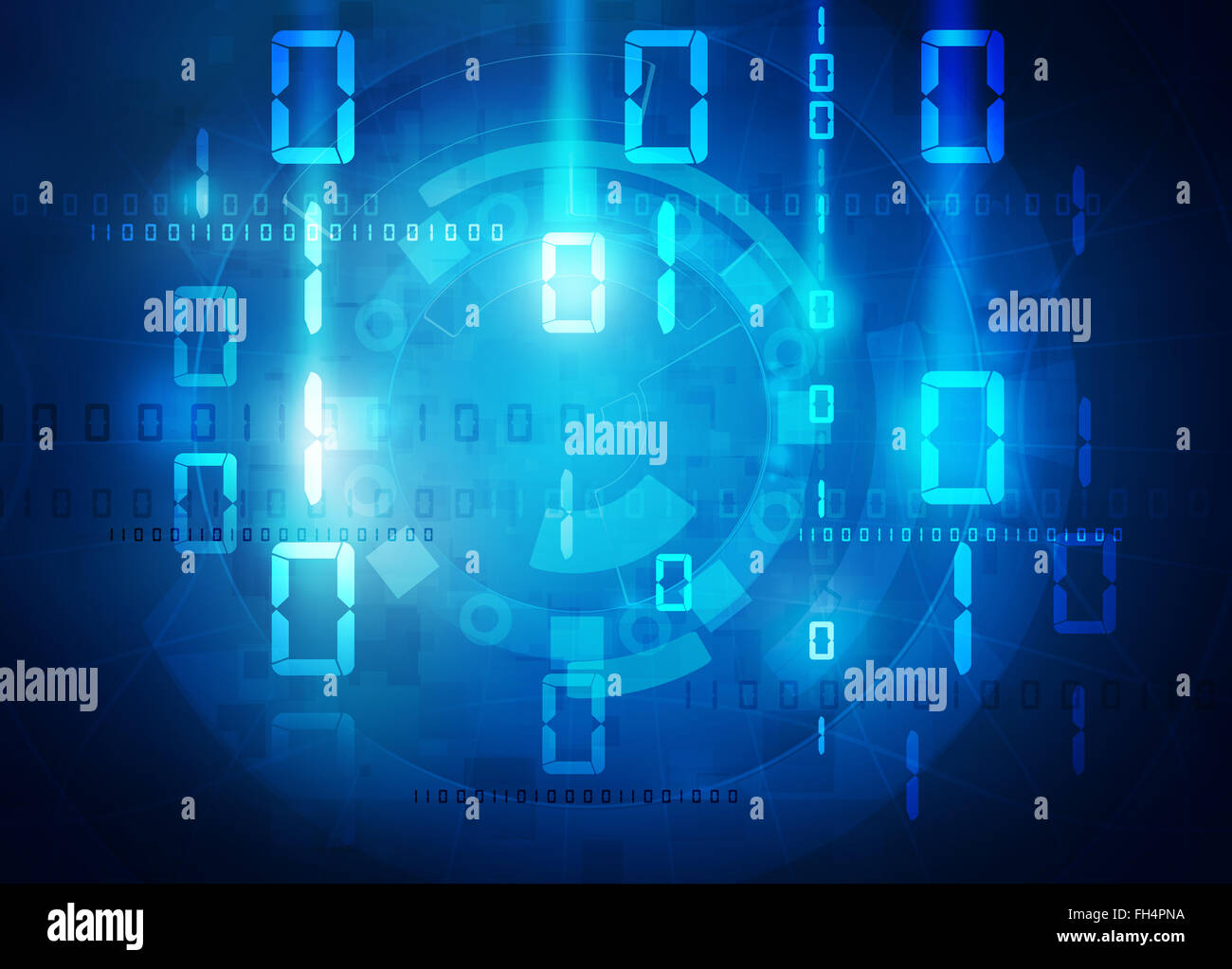 binary data blue background Stock Photo