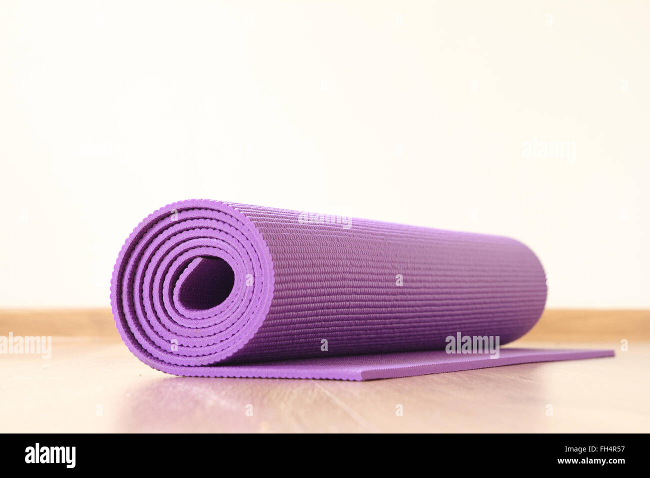 yoga mat on the floor Stock Photo