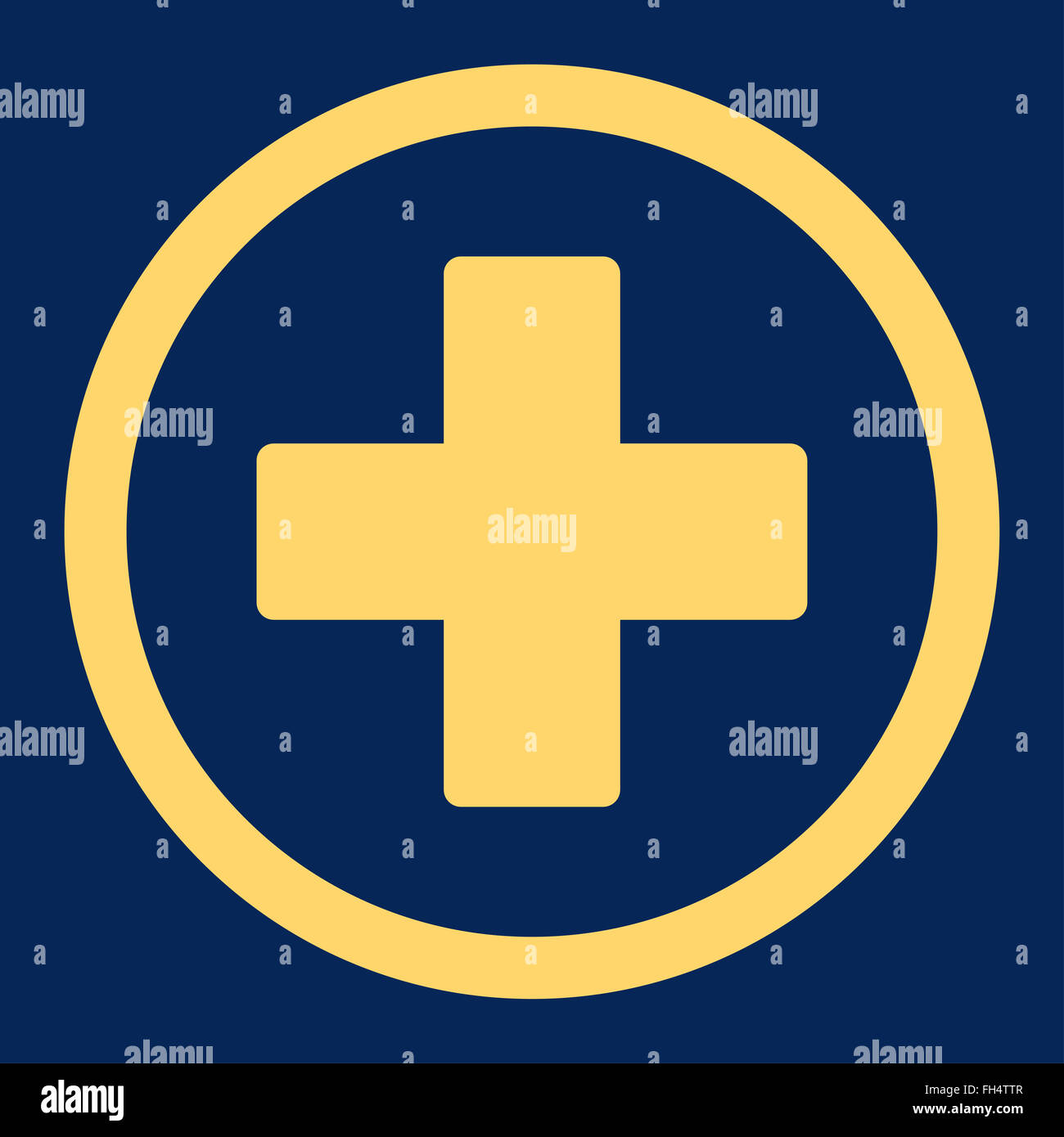 Plus flat yellow color rounded raster icon Stock Photo - Alamy