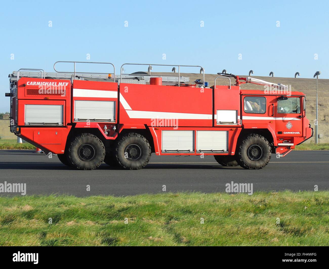 A Carmichael MFV fire tender of the Defence Fire and Rescue Service, at the RAF Leuchars Airshow in September 2012. Stock Photo