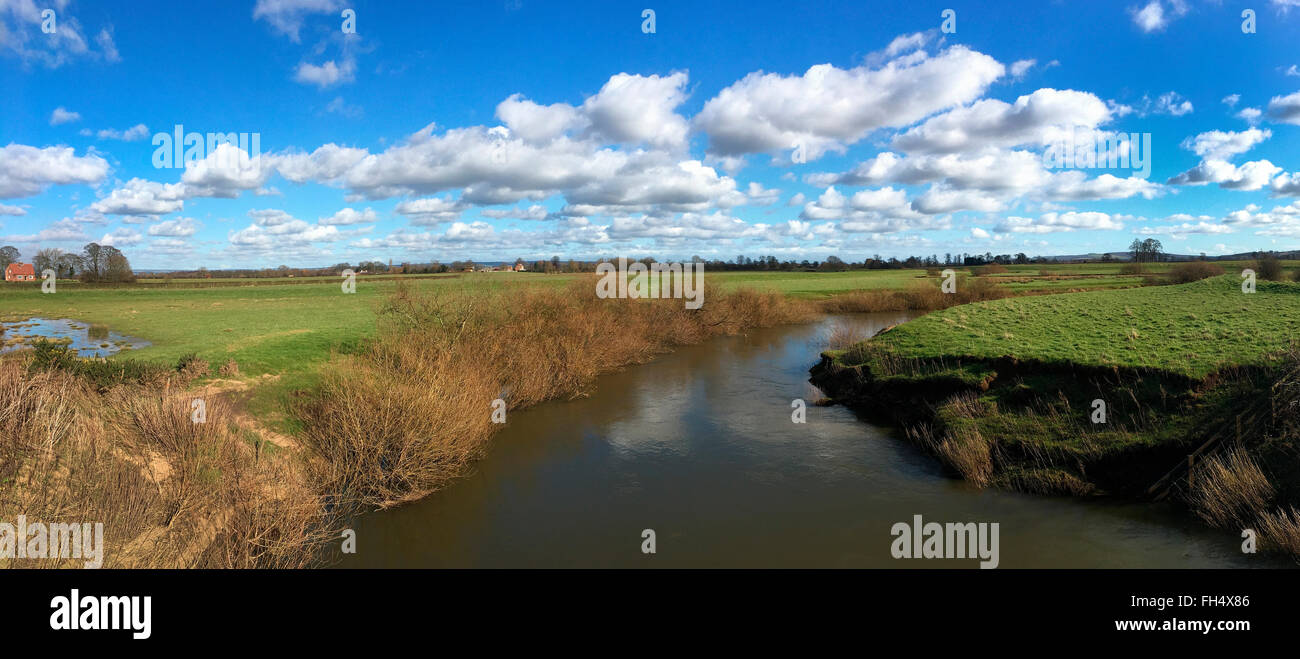 A river in the countryside of North Yorkshire in the United Kingdom Stock Photo