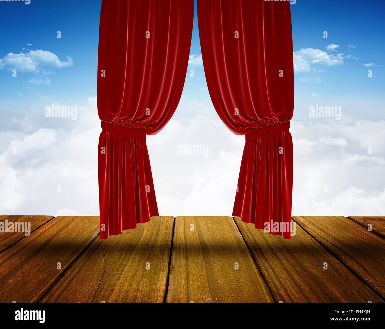 Red curtain pulling back Stock Photo Alamy