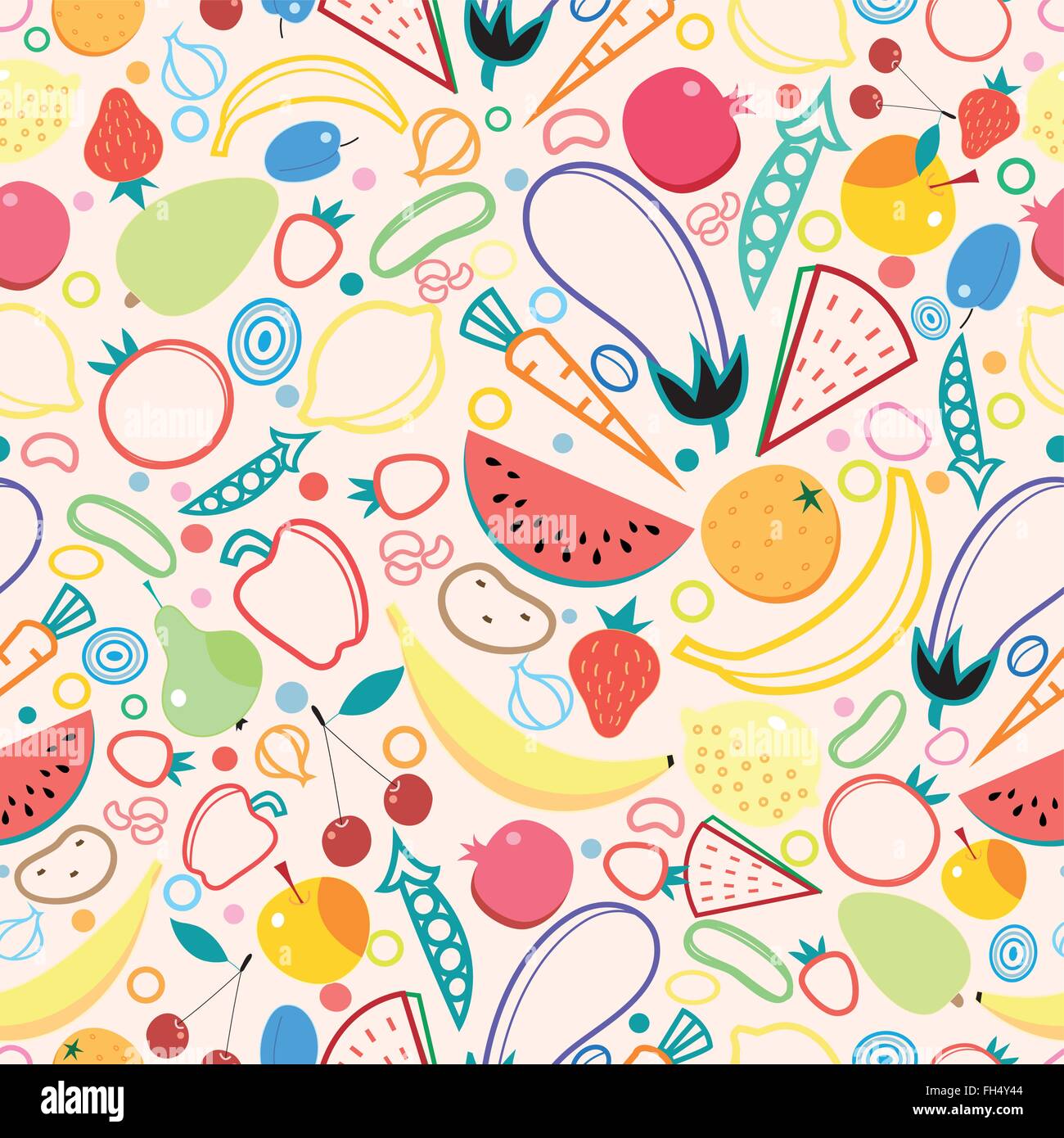 Seamless pattern fruits and vegetables Stock Vector Image & Art - Alamy