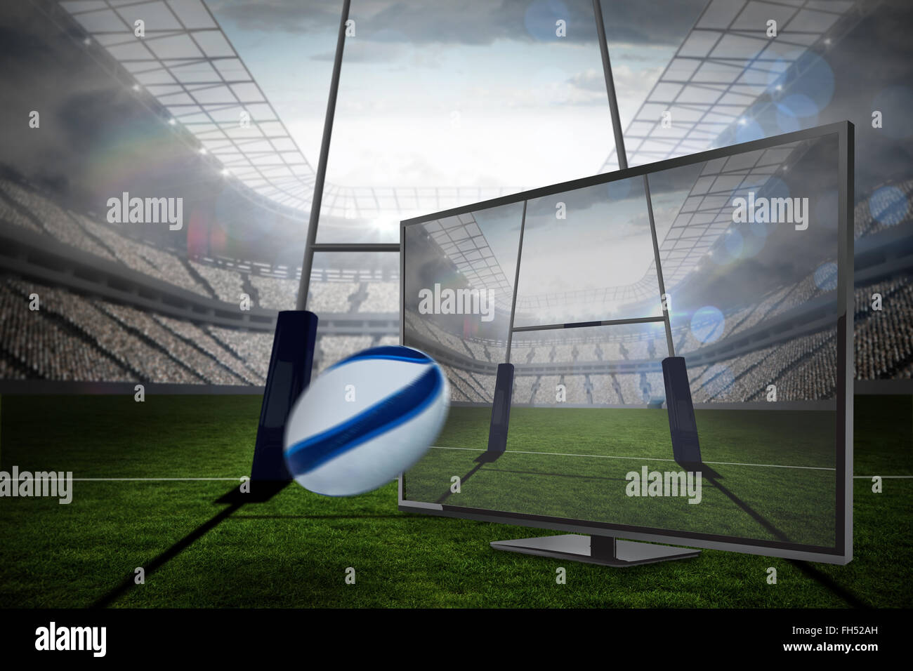 Composite image of rugby ball Stock Photo