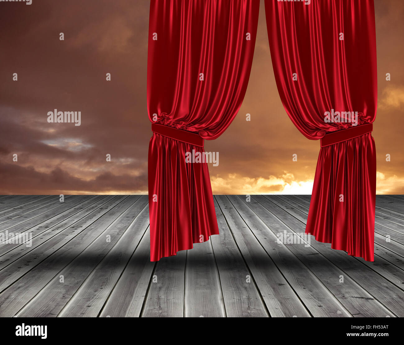 Red curtain pulling back Stock Photo Alamy