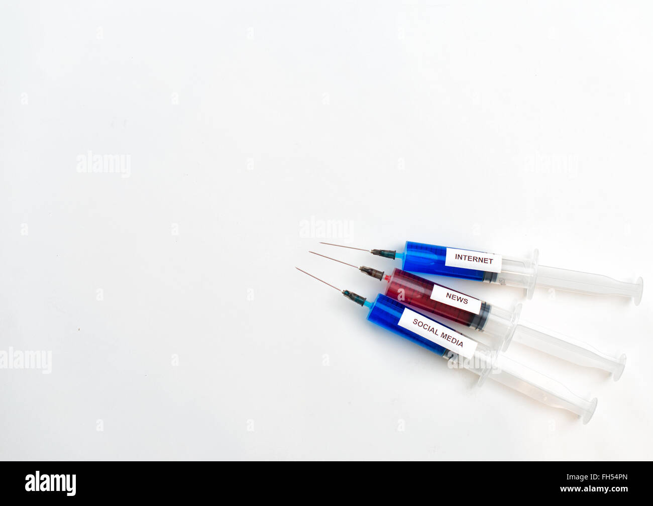 Modern addictions: Internet, News and Social Media. Stock Photo