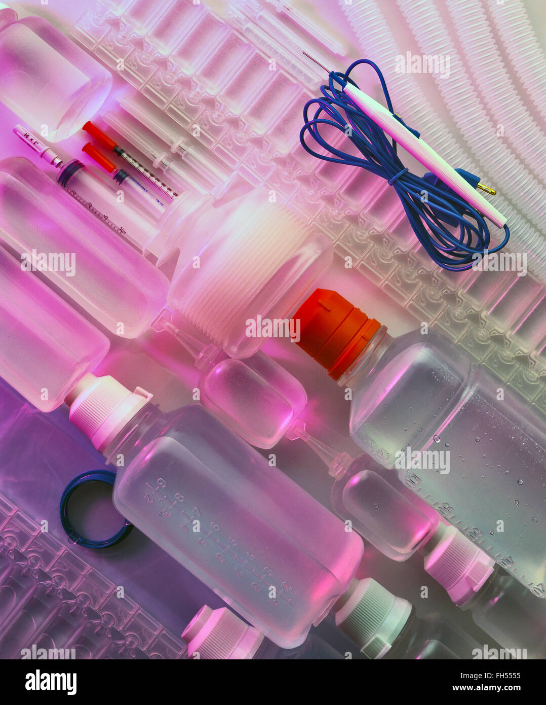 Plastics used in medicine Stock Photo