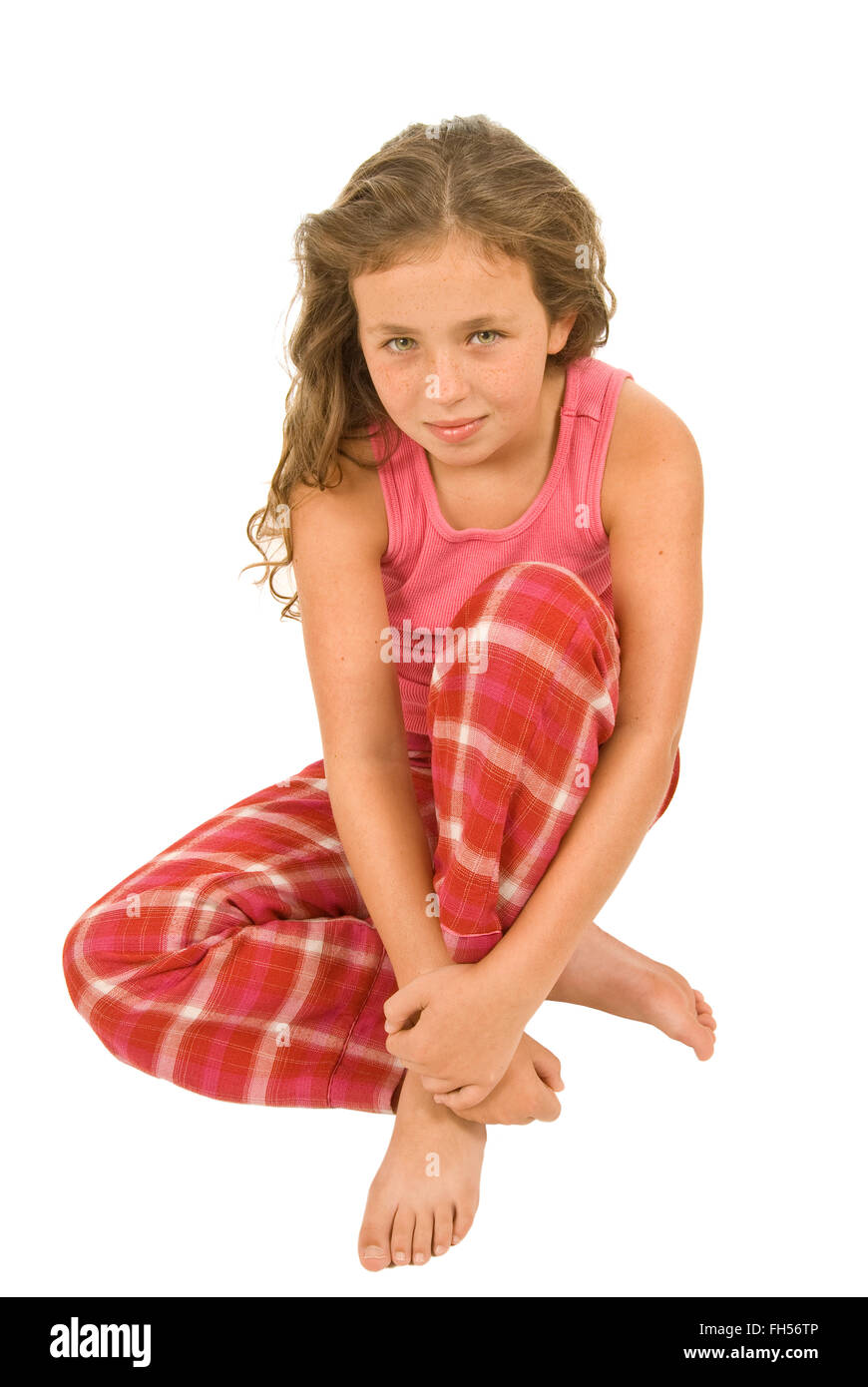 Little Girl Sitting Stock Photo