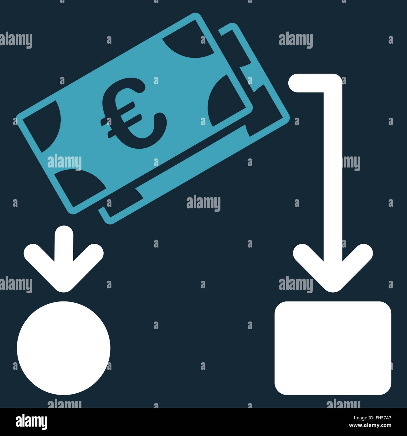 Euro Cash Flow Icon Stock Photo