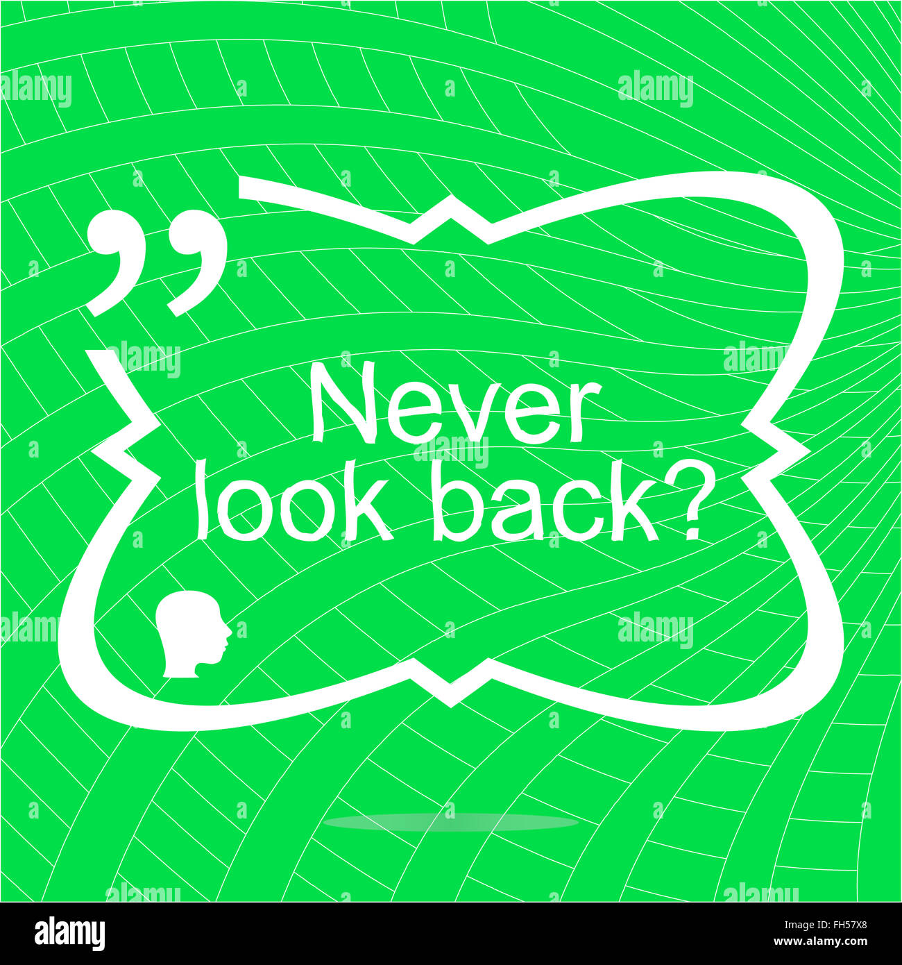 Never look back. Inspirational motivational quote. Simple trendy design. Positive quote. Vector illustration Stock Photo