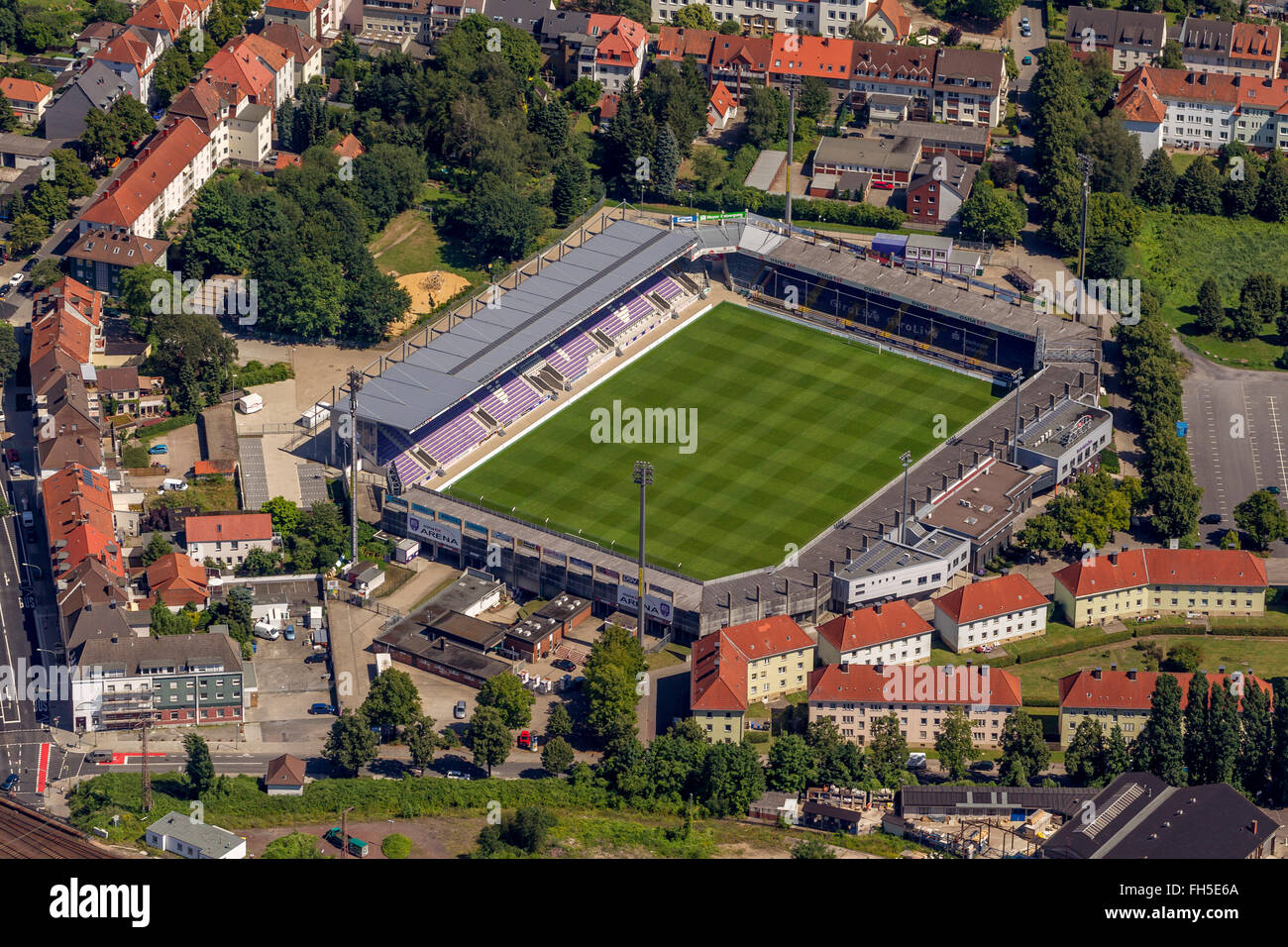 Aerial view, osnatel ARENA Stadium at the Bremen Bridge, Vfl Osnabruck Osnabruck, Germany, Europe, Aerial view, birds-eyes view, Stock Photo