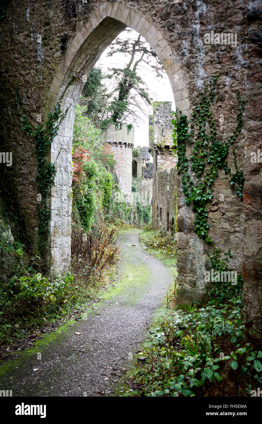 Gwrych Castle entrance Stock Photo