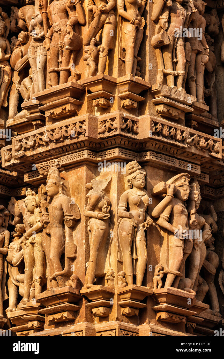 Famous stone sculptures of Khajuraho Stock Photo Alamy