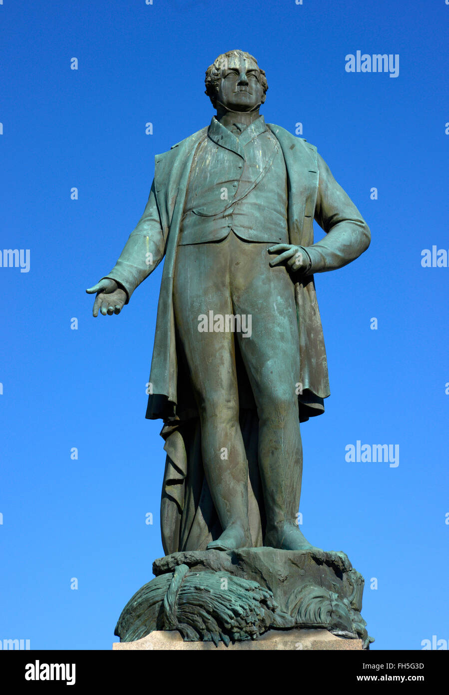 Bronze statue of Sir Robert Peel in bury lancashire Stock Photo