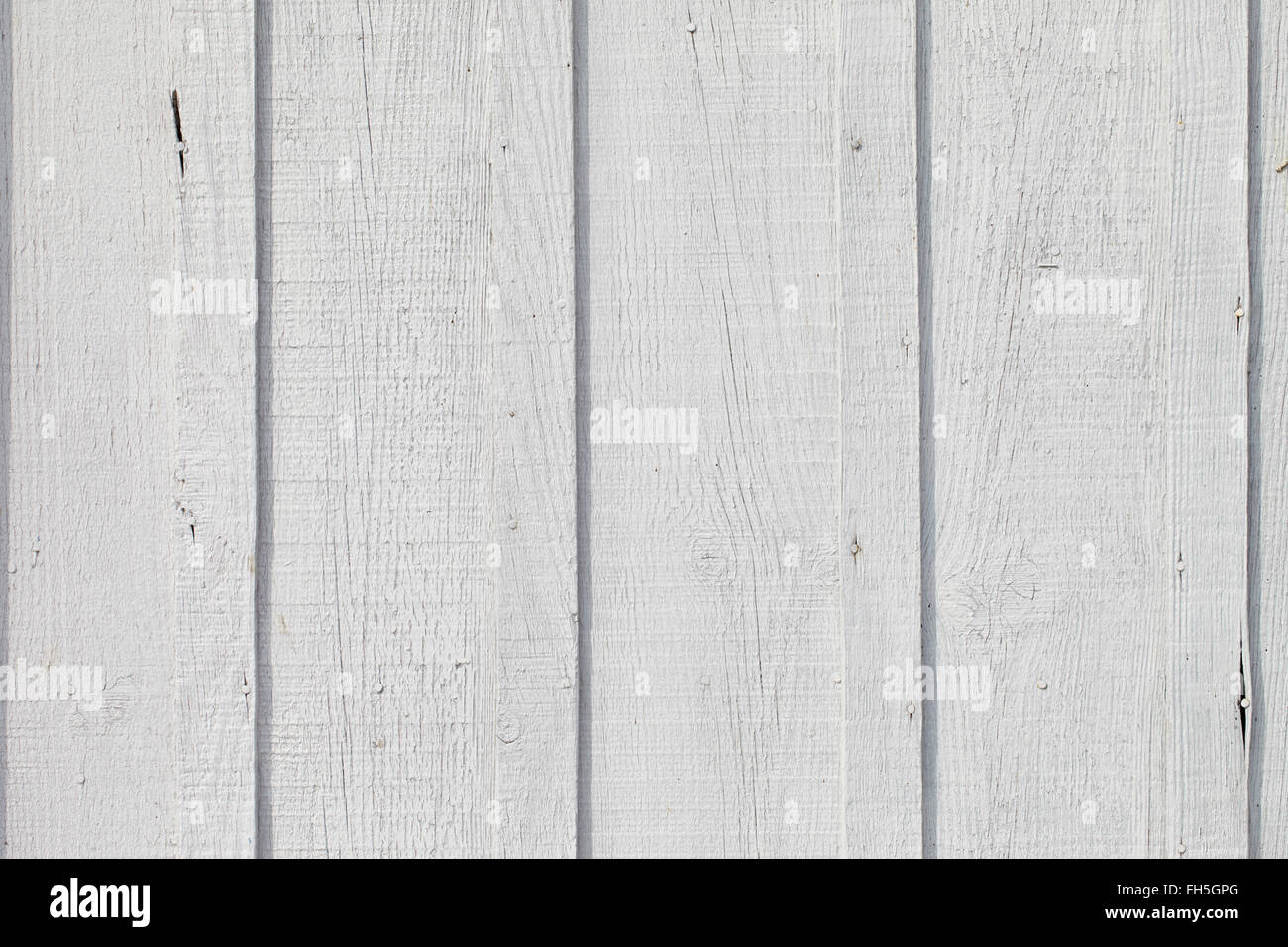Close-up of White Painted Wooden Fence, Charente-Maritime, France Stock Photo