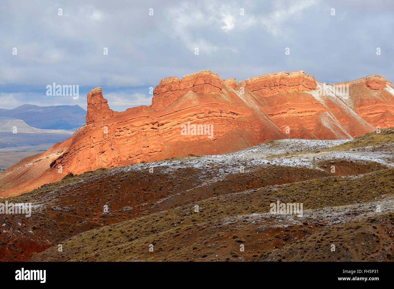 Scenic view of Red Rock Cliffs, Big Horn Mountains, Rocky Mountains, Wyoming, USA Stock Photo