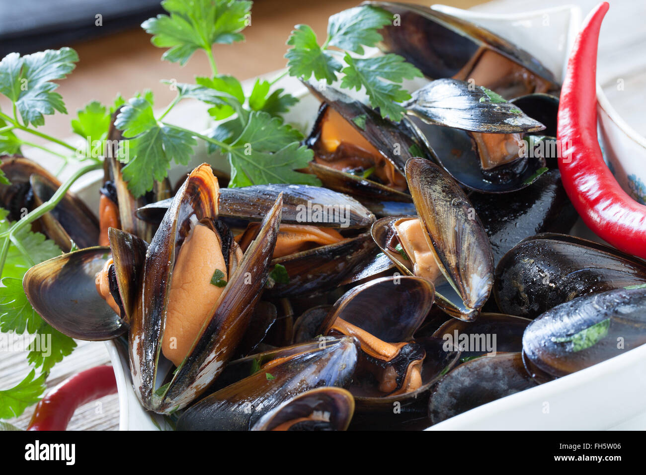 Mussels Saute Stock Photo