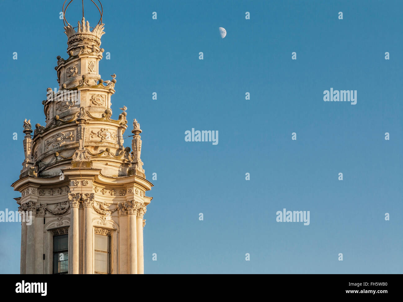 Dome of St. Ivo alla Sapienza in Rome by Francesco Borromini. 'Lanternino' Stock Photo