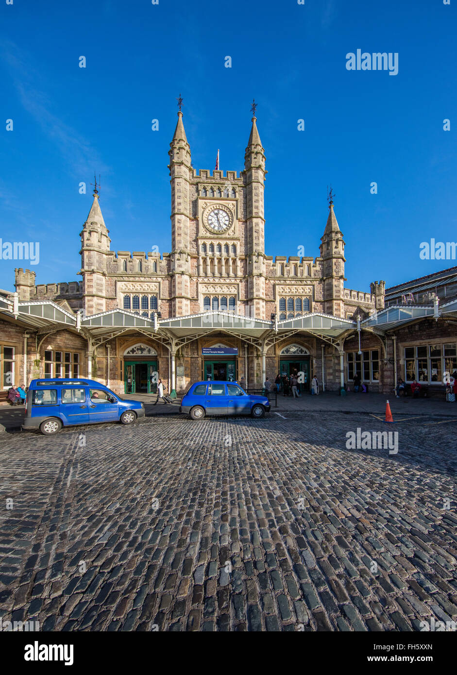 Forecourt of Temple Meads railway station Bristol on the Great Western Railway Stock Photo