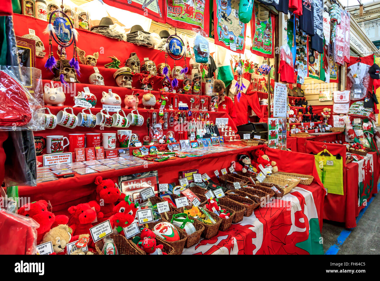 Cardiff Indoor Market Welsh Cymru Souvenirs Stock Photo Alamy