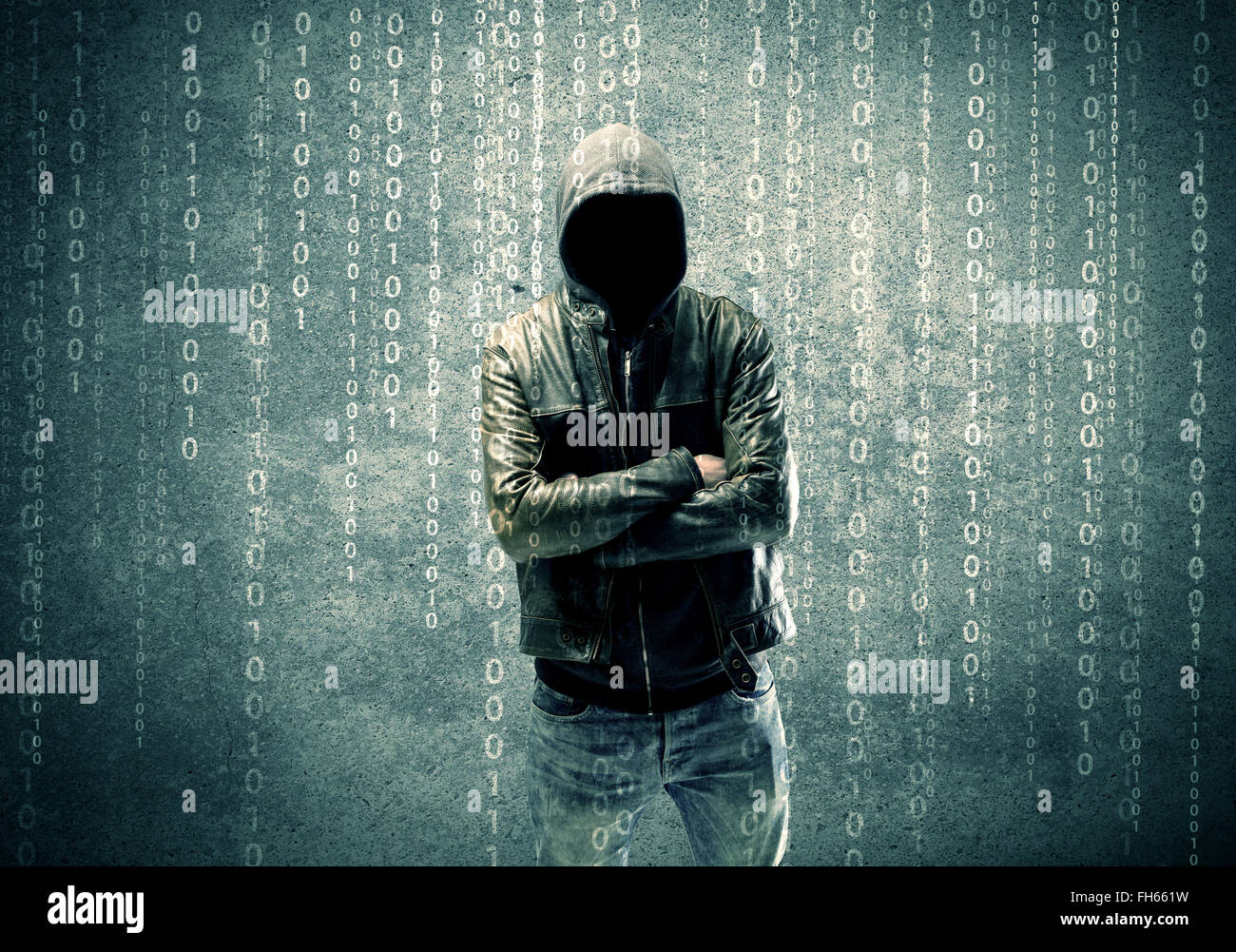 Angry mysterious hacker with numbers Stock Photo - Alamy