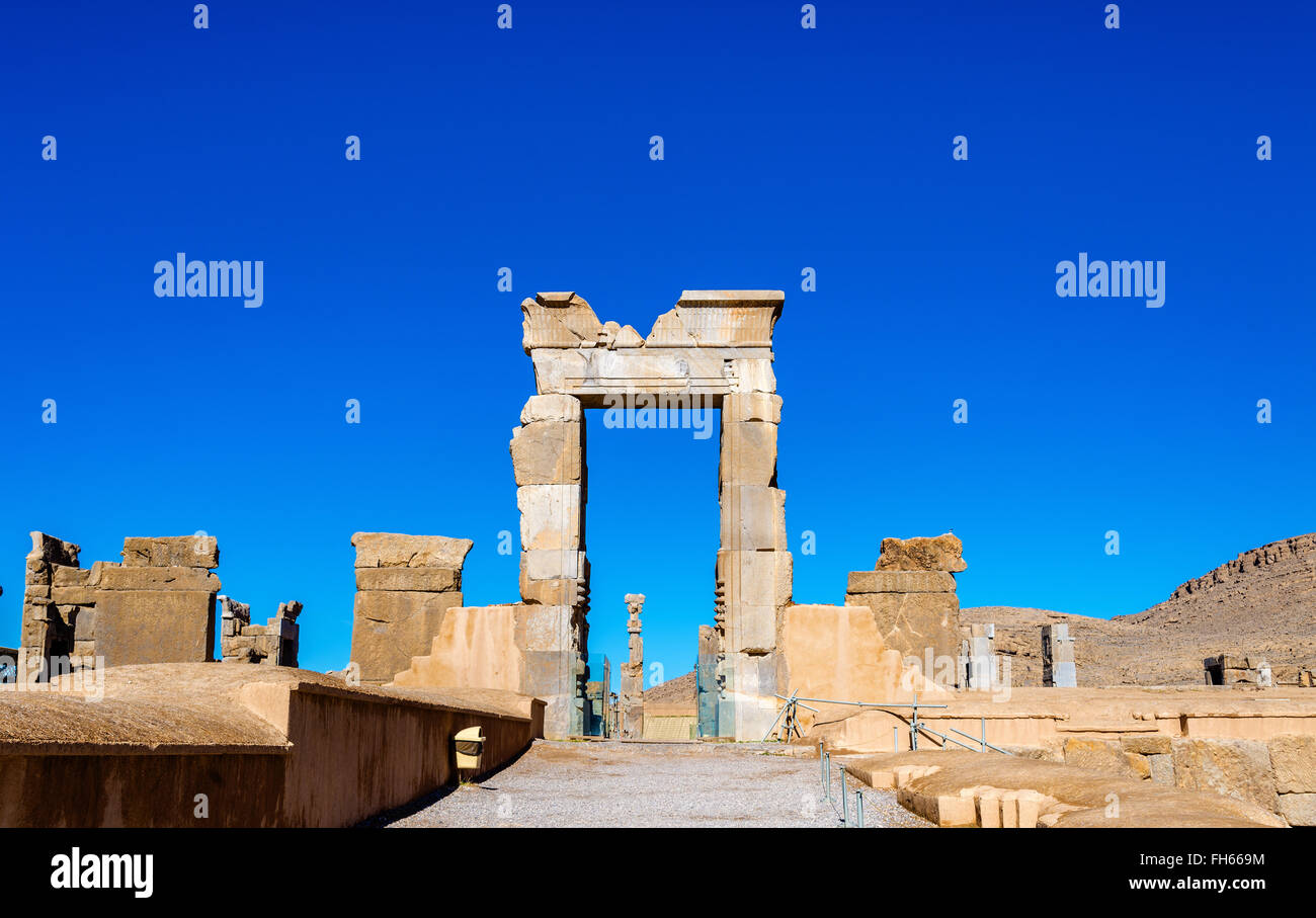 Hall of Hundred Columns in Persepolis, Iran Stock Photo