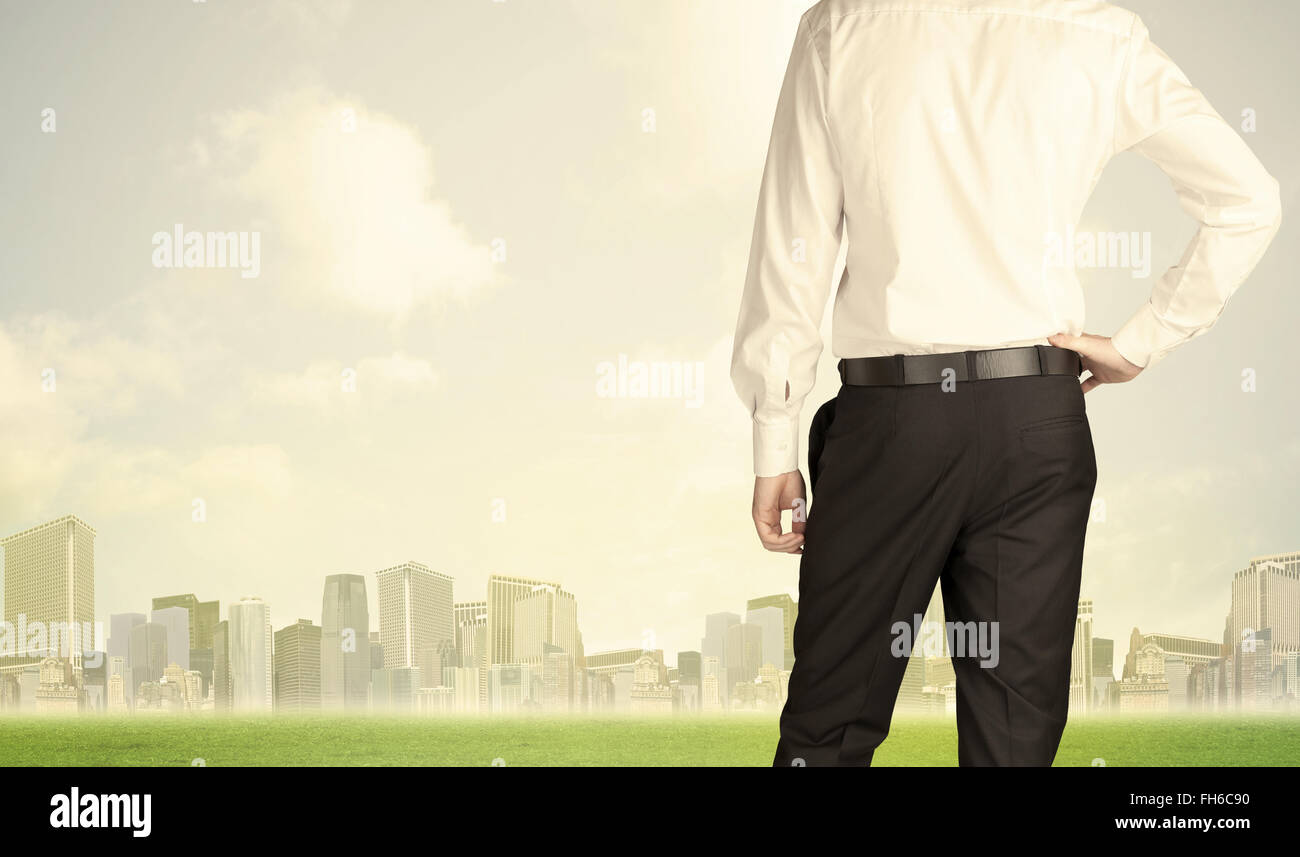 Businessman with city view Stock Photo