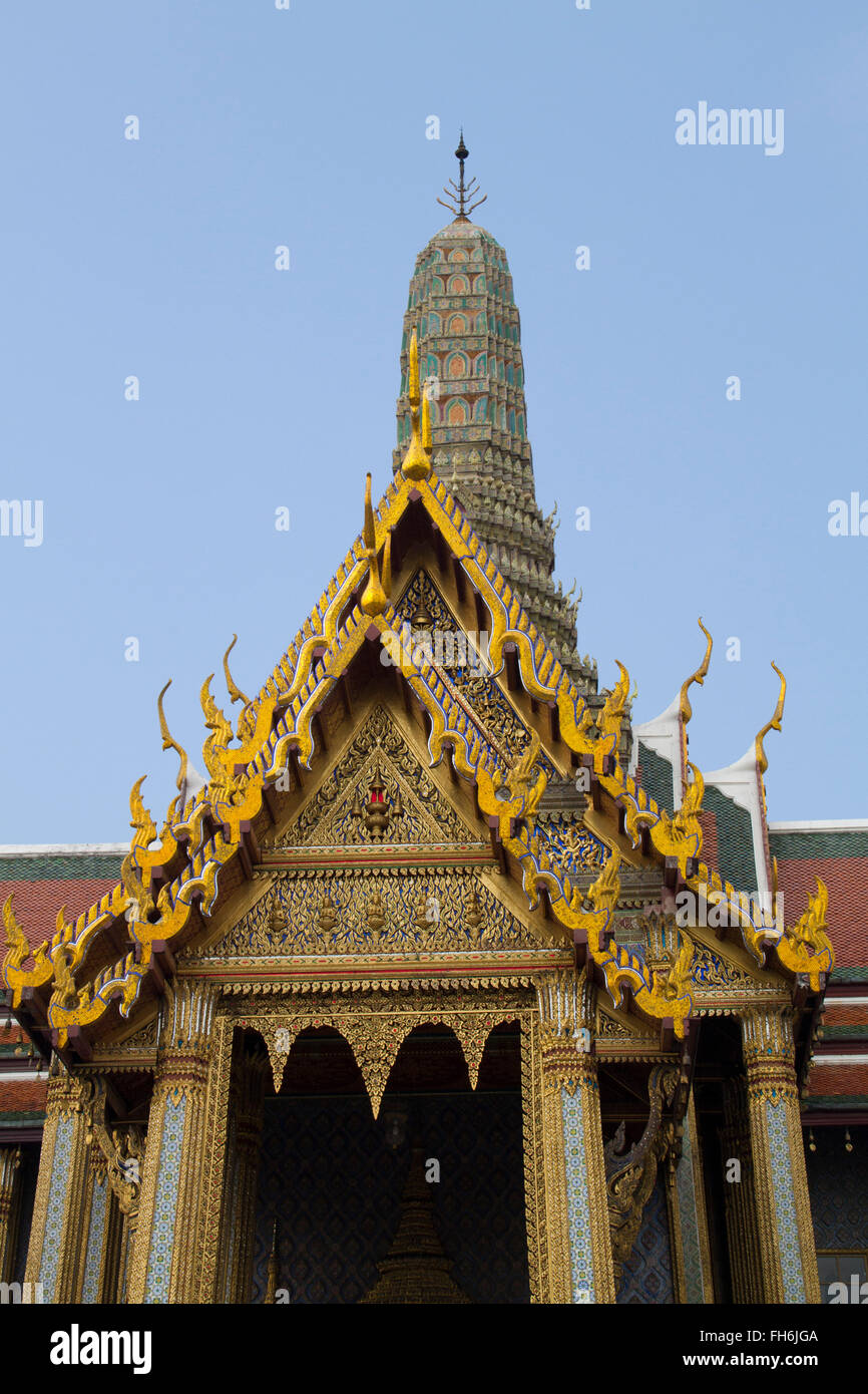 Architectural detail of the Royal Pantheon at the Grand Palace Bangkok, Thailand Stock Photo