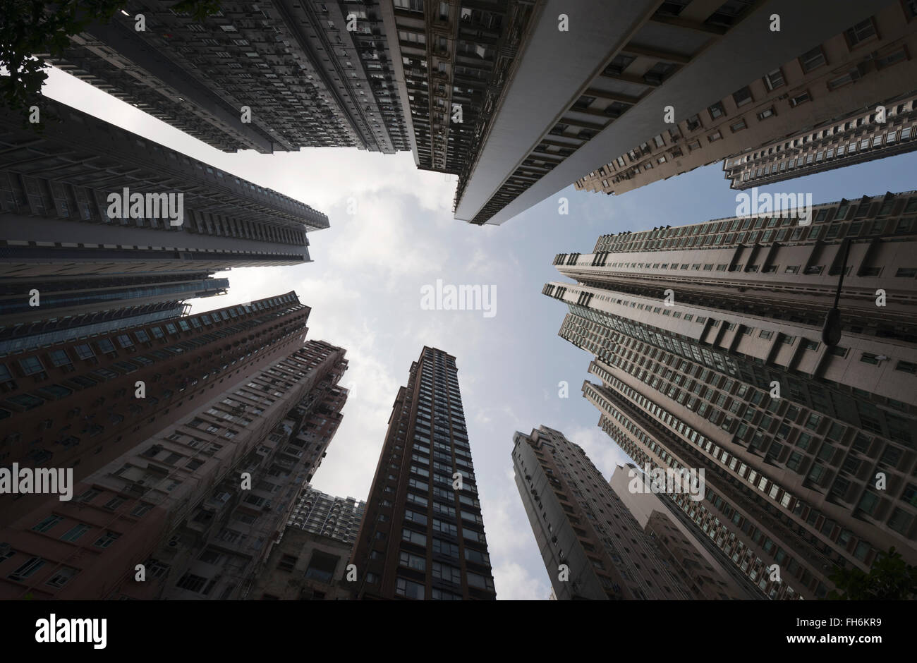 Skyscrapers are seen in the Central neighbourhood of Hong Kong. (Adrien Veczan) Stock Photo