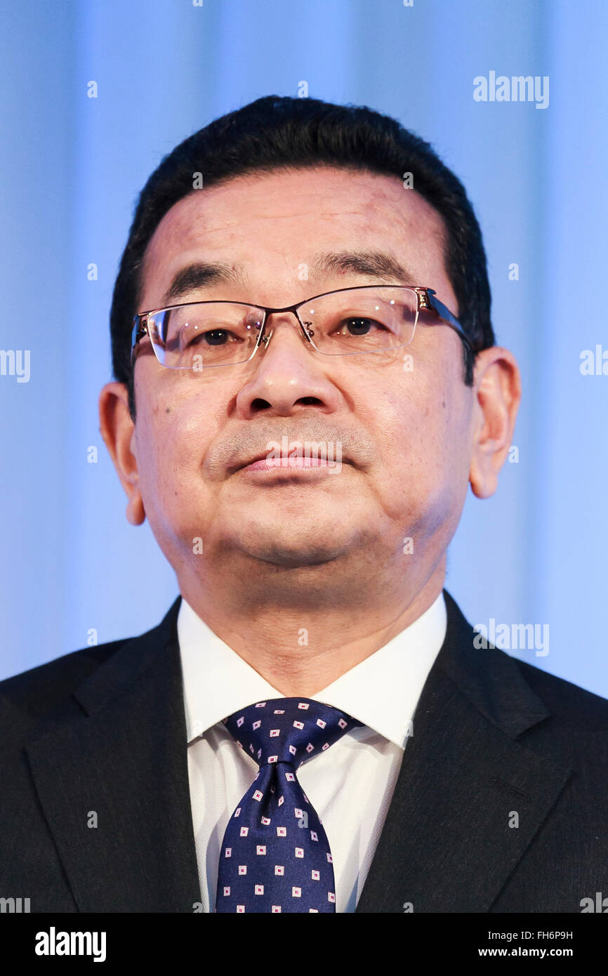 Honda Motors Co., Ltd. President & CEO Takahiro Hachigo attends a press