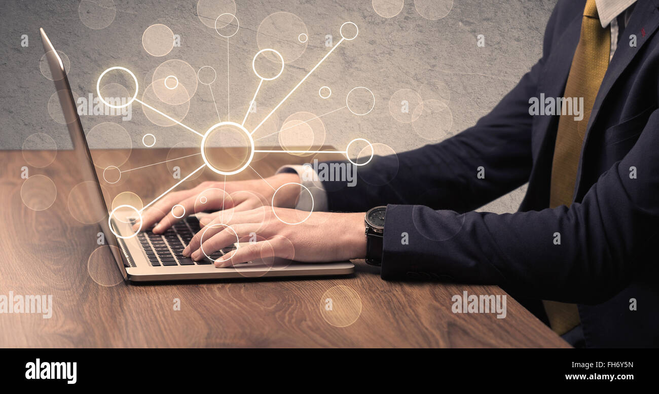 Science worker typing on laptop computer Stock Photo - Alamy