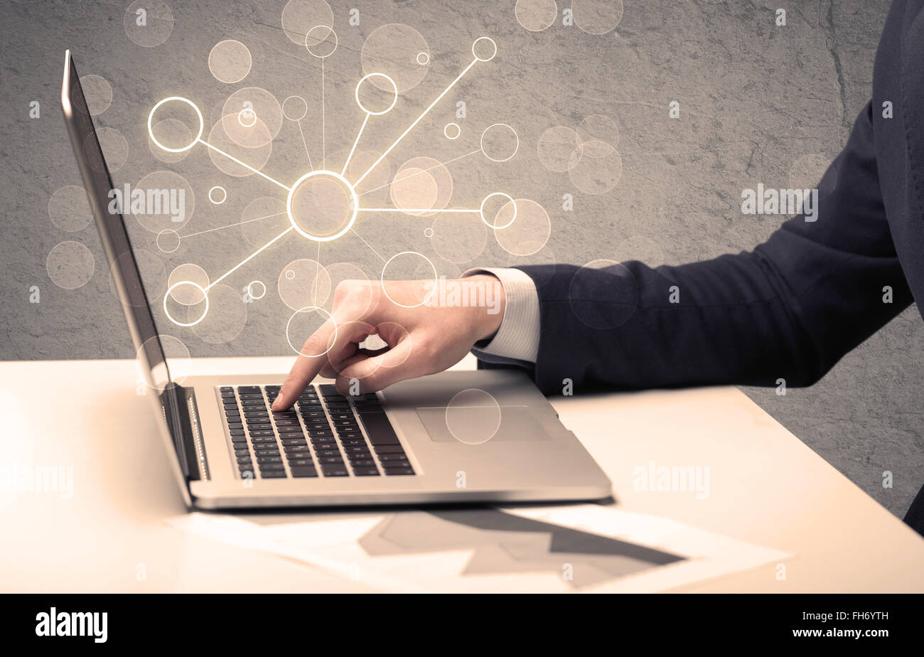Science worker typing on laptop computer Stock Photo - Alamy