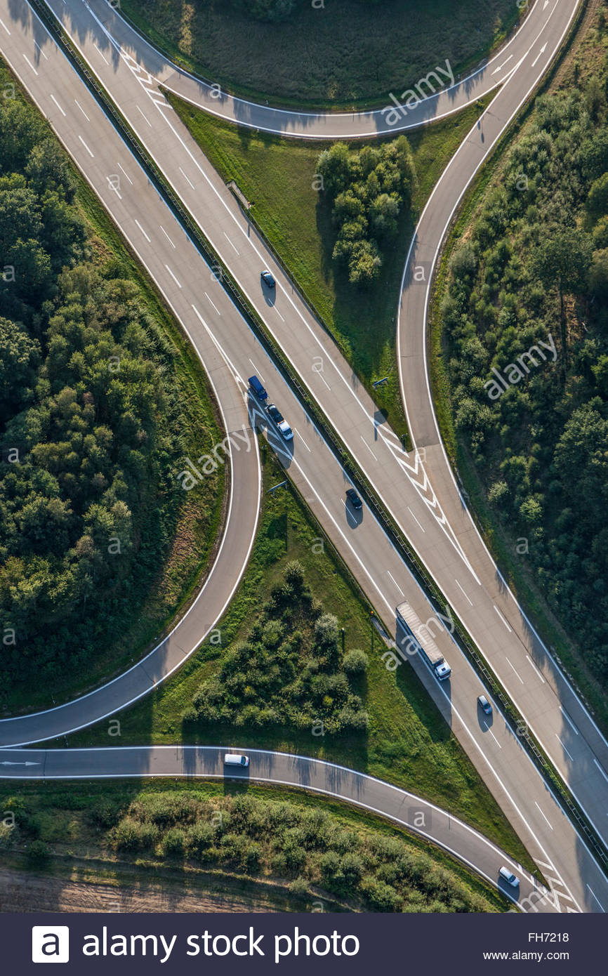 Motorway Exit Slip Road Stock Photos & Motorway Exit Slip Road Stock