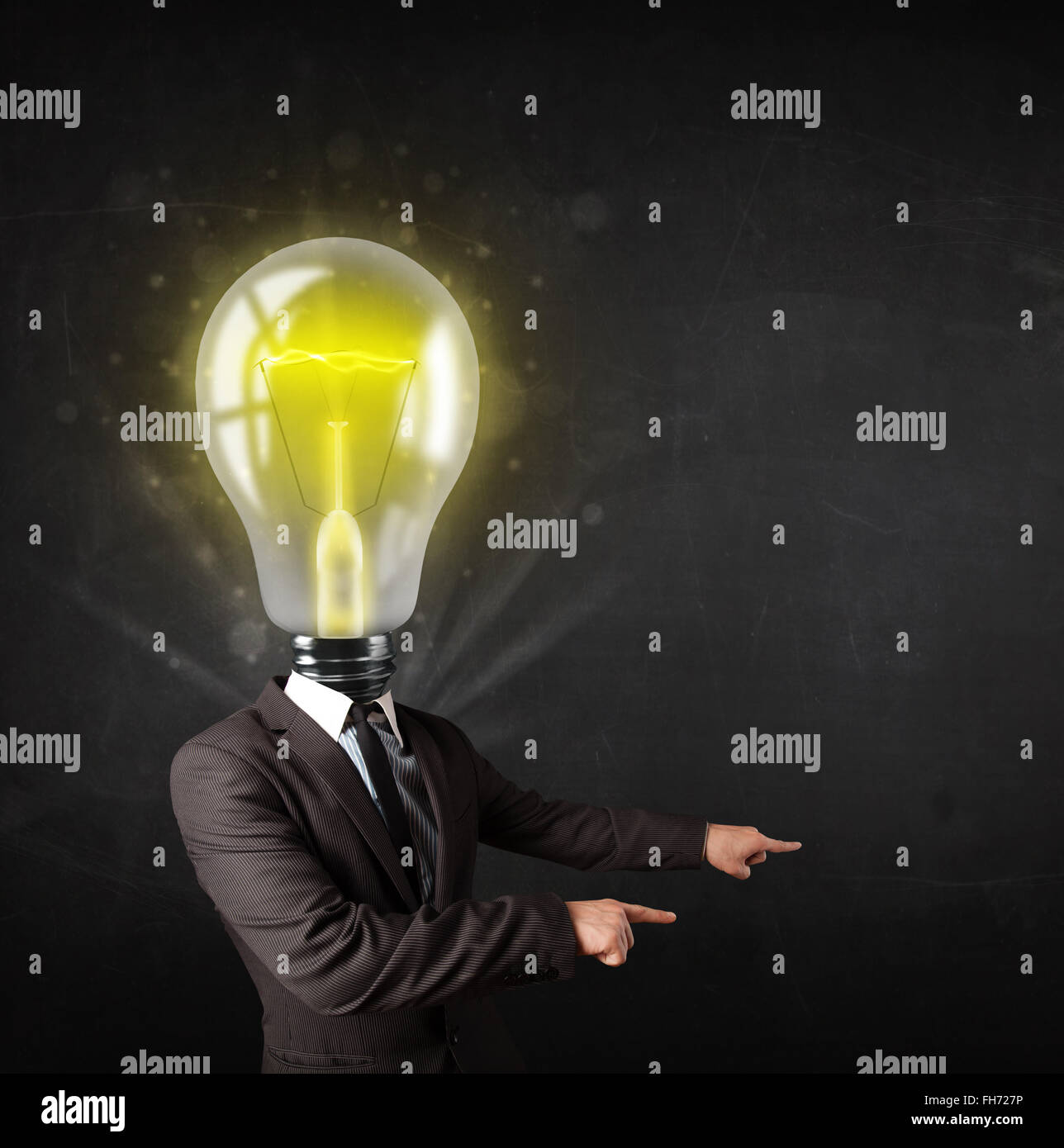 Business man with light bulb head concept Stock Photo - Alamy