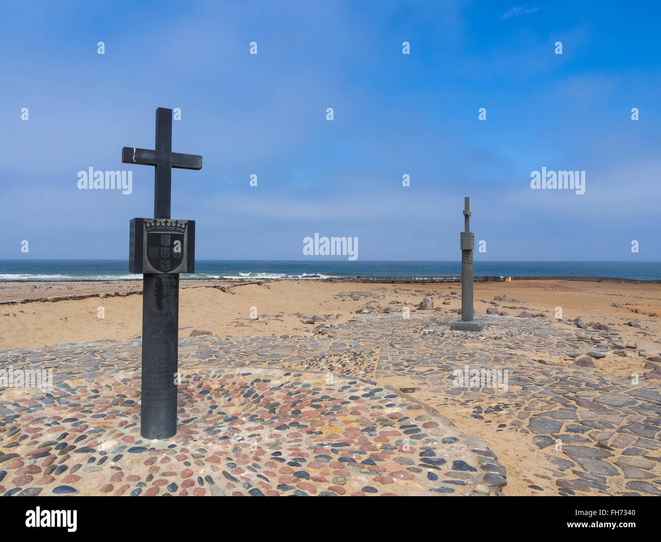 Namibia, Cape Cross, Stone crosses, padros, sailer Diego Cao Stock Photo