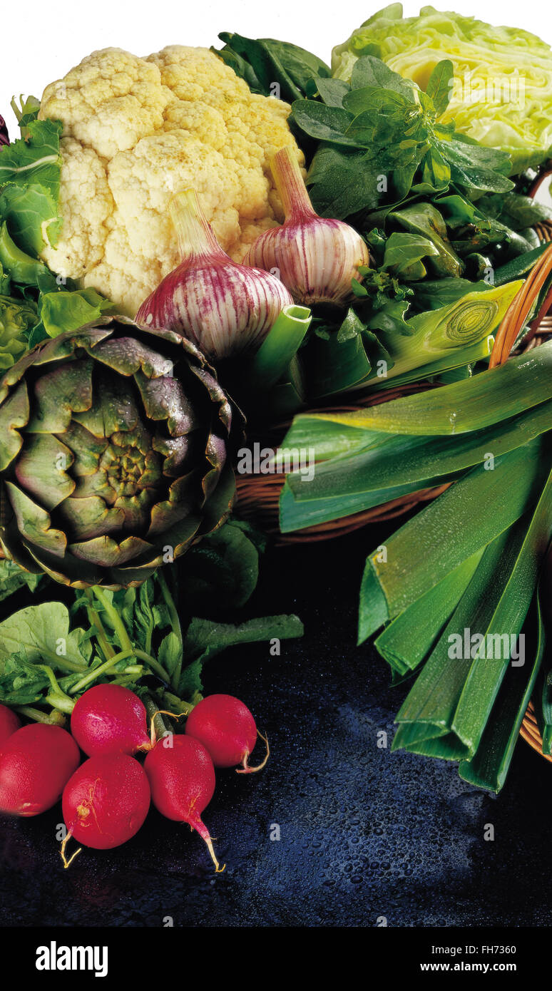 bunch of vegetables such as cabbage,radish, Stock Photo