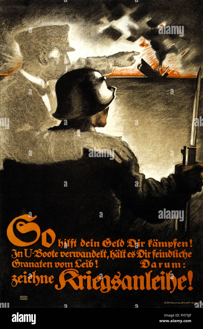 So hilft dein Geld - German Nazi Propaganda Poster - WWII Stock Photo