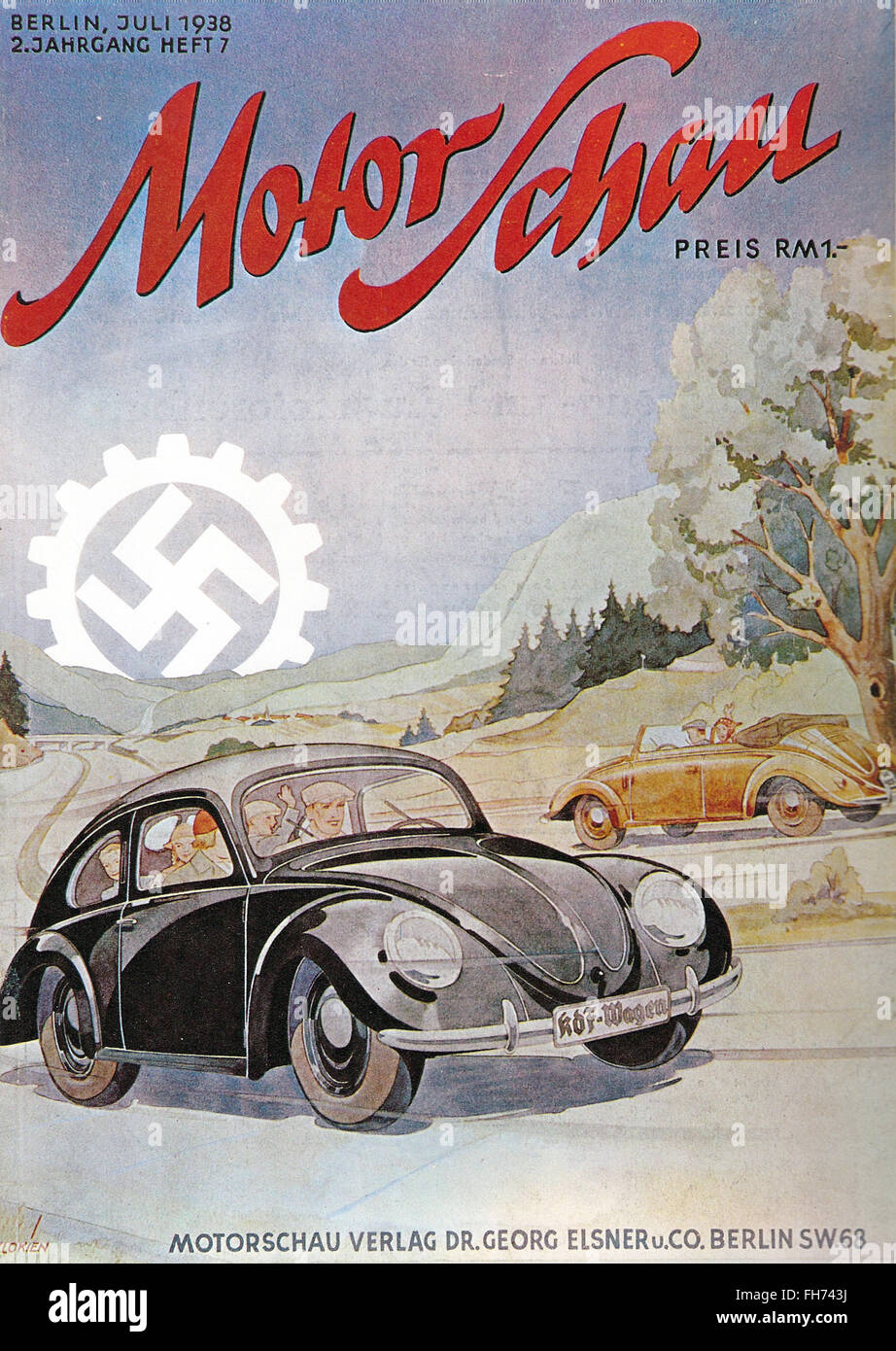 Motorschau Wolkswagen  - German Nazi Propaganda Poster - WWII Stock Photo