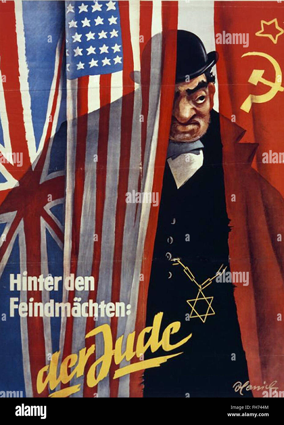 der jude - German Nazi Propaganda Poster - WWII Stock Photo