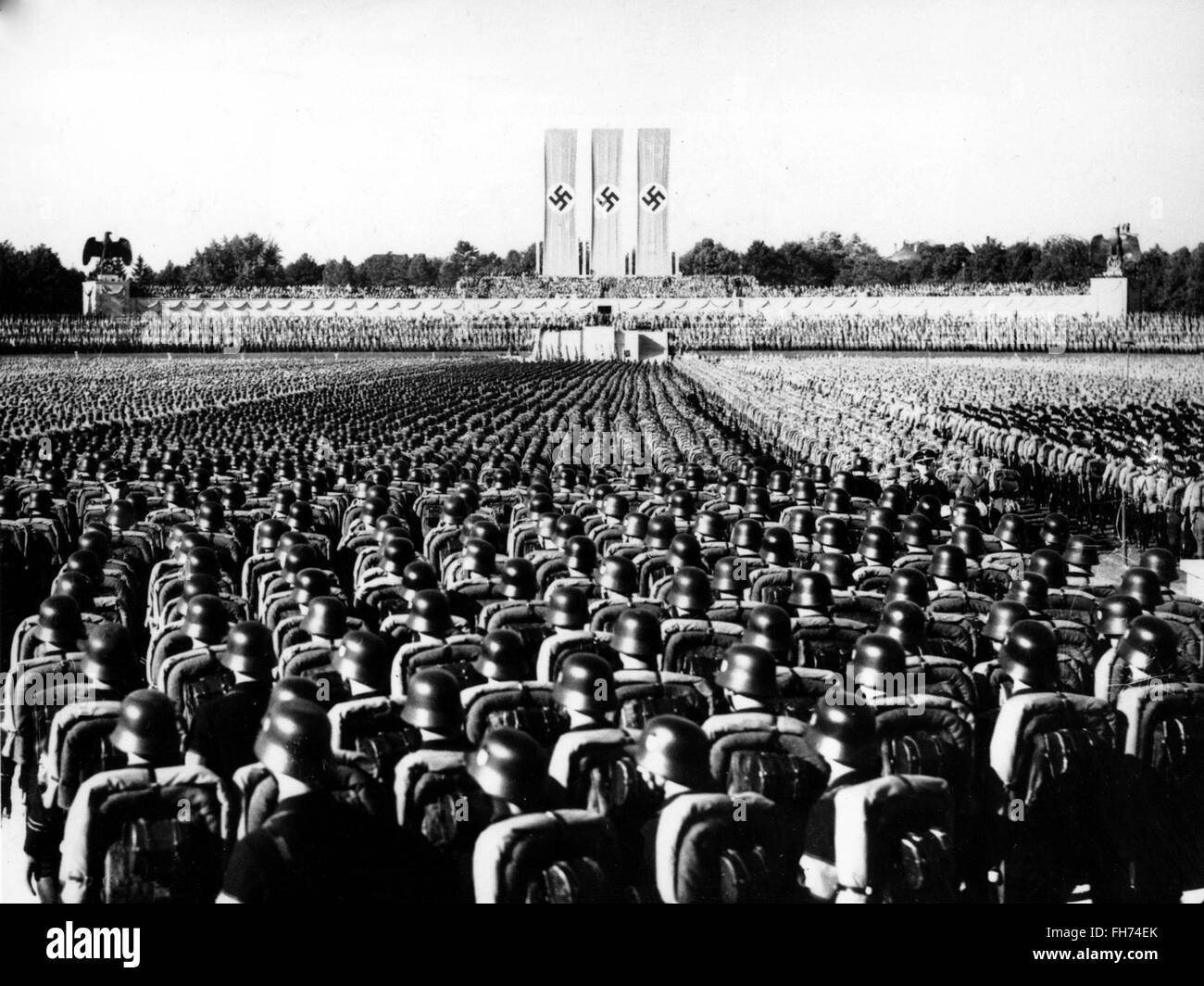 Parade National - Socialist. Parade of soldier - German Nazi Propaganda Stock Photo