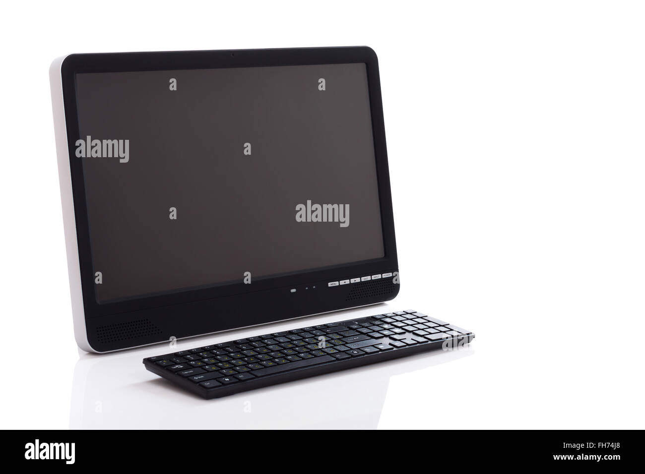 An angle shot of a all in one monoblock personal computer. Modern and ...