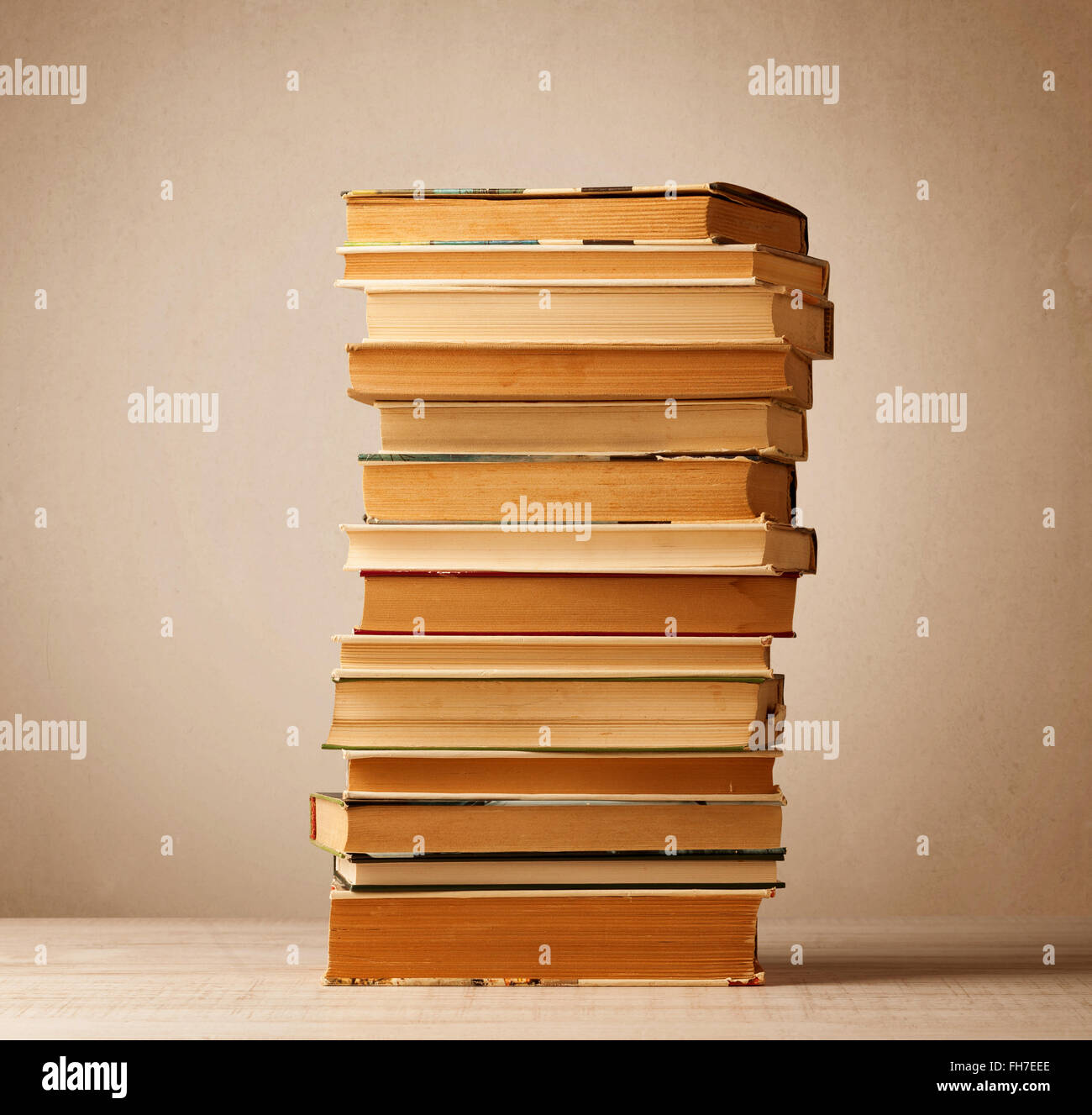 A stack of books with vintage background Stock Photo - Alamy