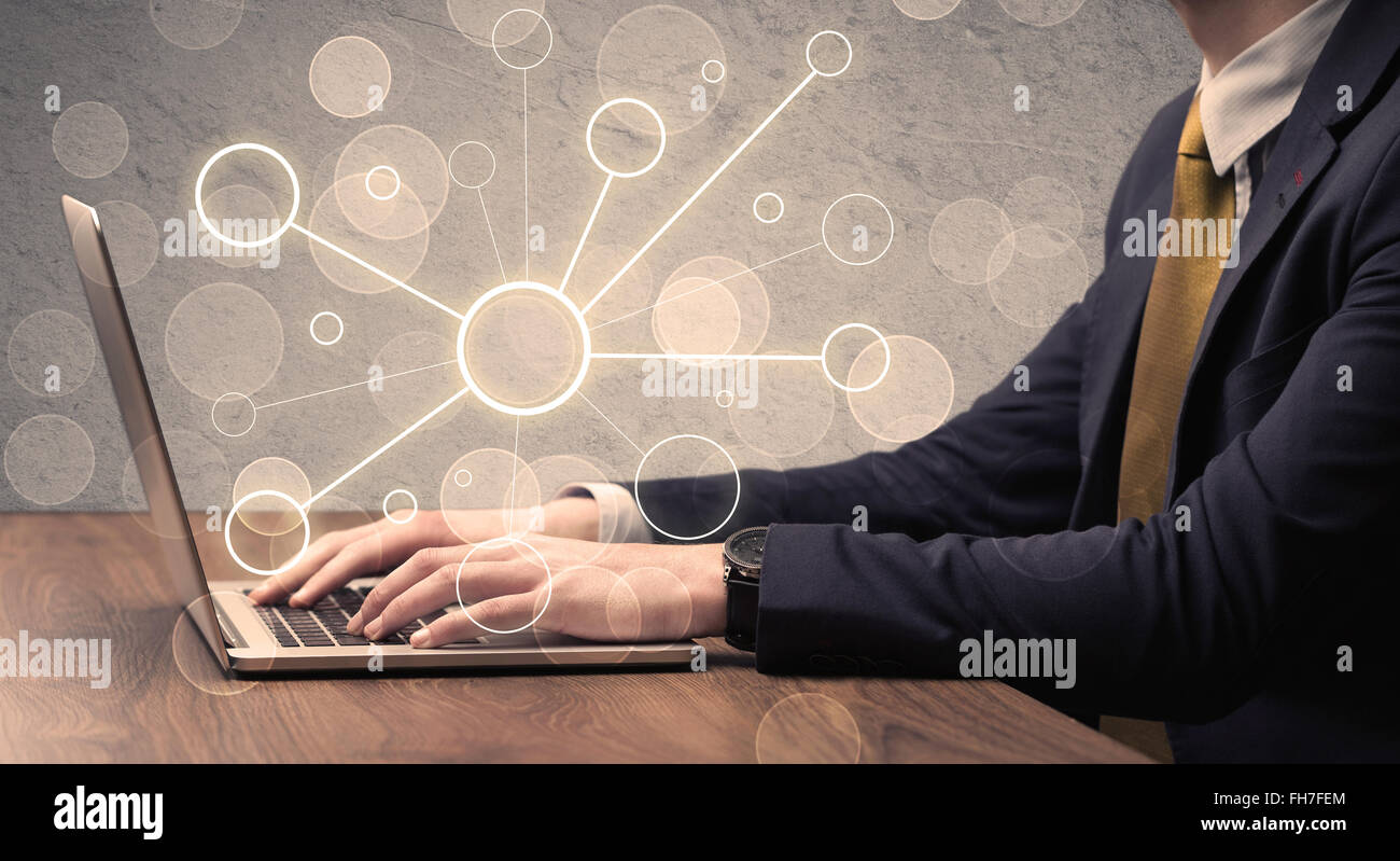 Science worker typing on laptop computer Stock Photo - Alamy