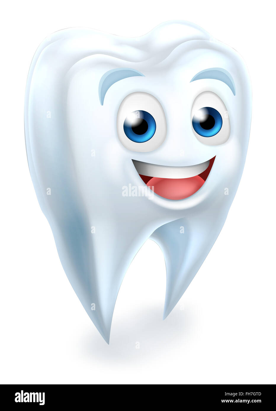 A cartoon cute tooth dental dentists mascot character Stock Photo