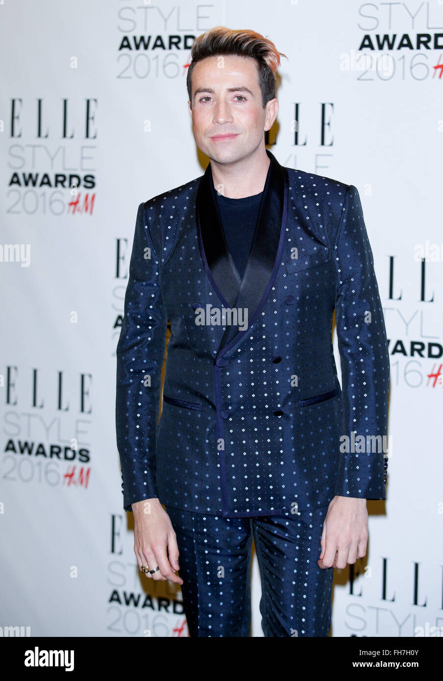 London, UK. 23rd February, 2016. TV personality Nick Grimshaw arrives at the Elle Style Awards in London, England, on 23 February 2016. Credit:  dpa picture alliance/Alamy Live News Stock Photo