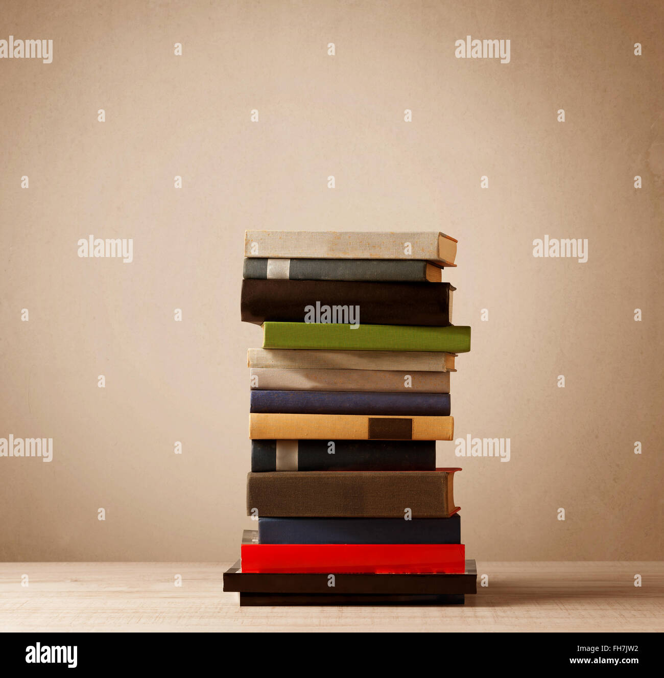 A stack of books with vintage background Stock Photo - Alamy