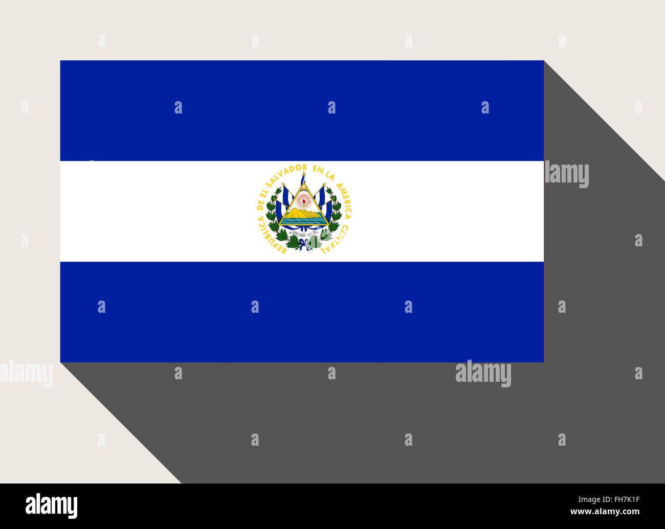 El Salvador flag in flat web design style. Stock Photo