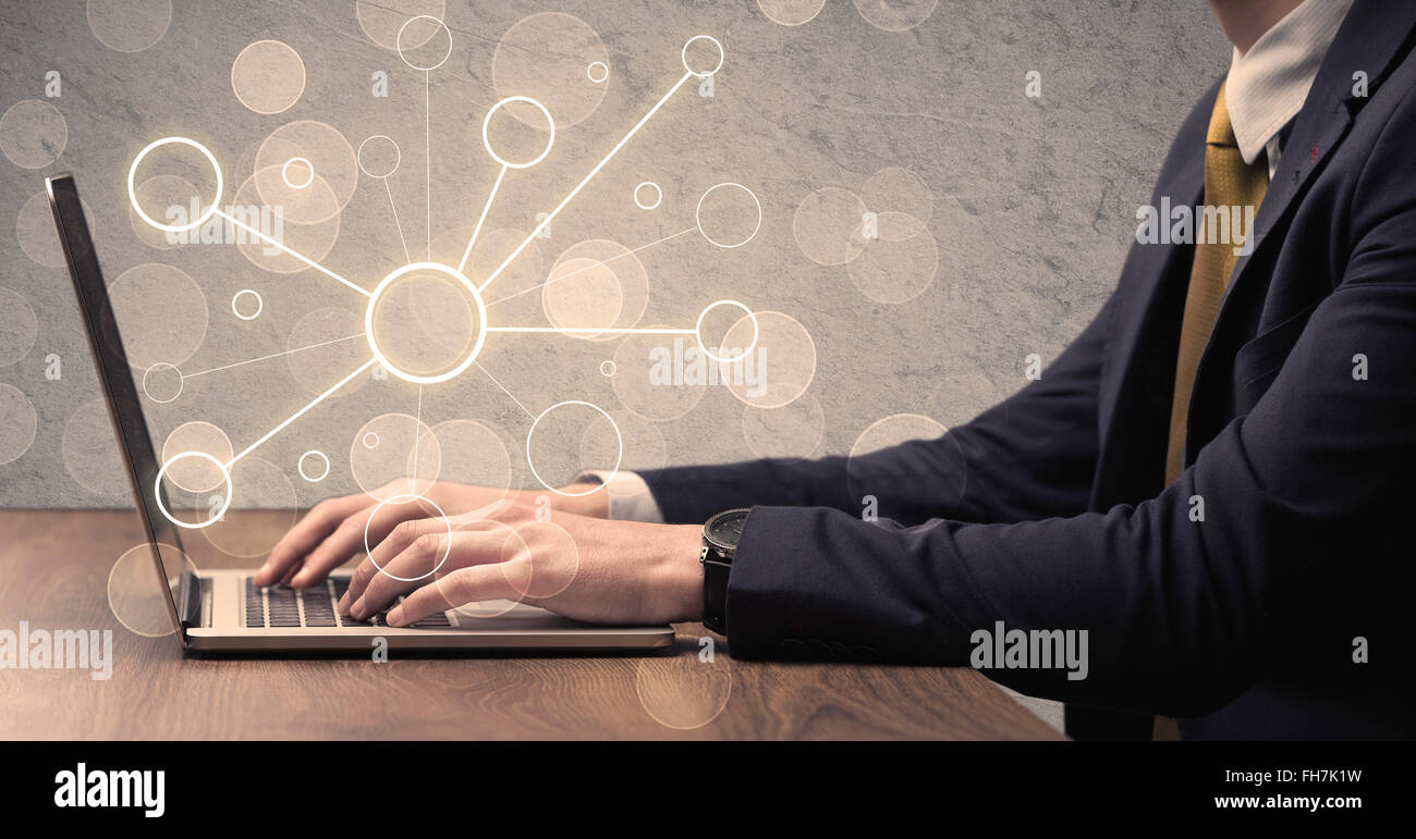 Science worker typing on laptop computer Stock Photo - Alamy