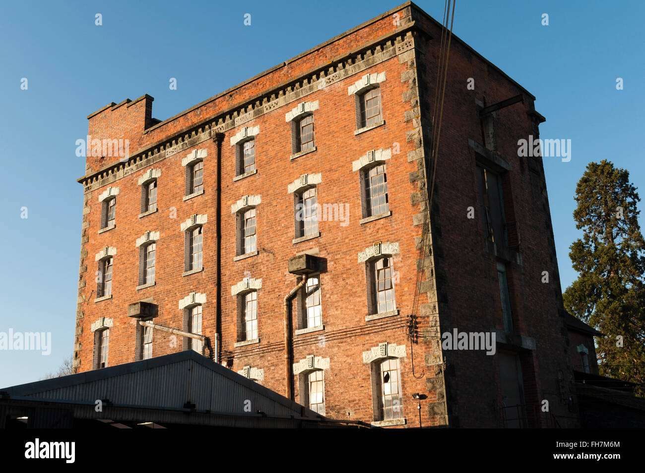 Cilcewydd Mill, near Welshpool, Powys, UK. An abandoned 19c Victorian flour mill Stock Photo