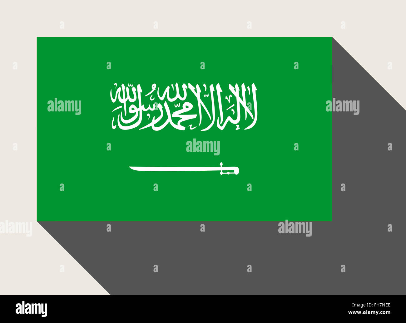 Saudi Arabia flag in flat web design style. Stock Photo